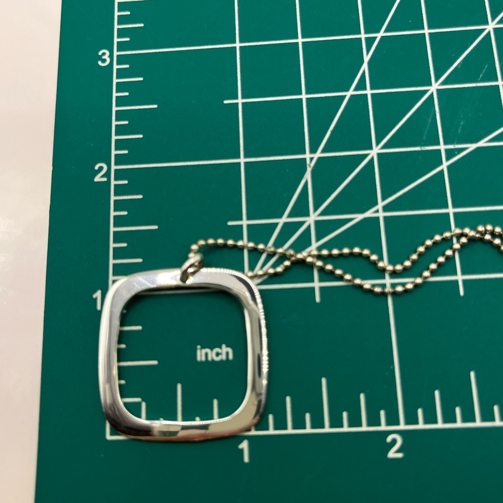 Sterling Silver Modern Geometric Pendant Necklace 925 Minimalist - Picture 10 of 13